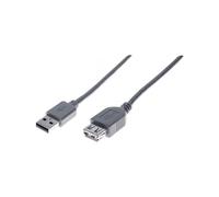 generic - Rallonge de câble USB - USB (M) pour USB (F) - USB 2.0 - 5 m - gris