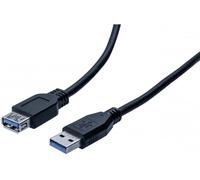 Rallonge éco USB 3.0 type A / A noire - 0,5 m