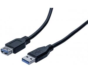 Rallonge éco USB 3.0 type A / A noire - 0,5 m