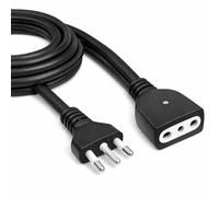 Rallonge électrique 10 m avec Prise 10 A et Prise 10 A - Câble Extra Robuste pour Usage Domestique et Professionnel (Noir)