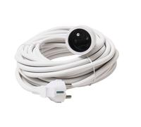 Rallonge électrique 10 mètres 3500W max. câble rond 3x1,5mm² blanche