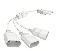 Rallonge Electrique 1m Plate 3 en 1 Multiprise Fiche Plate Derriere Meuble Double Prise Câble PC Rallonge Electrique 0.2m Triplite Triplette Electrique Multiprise 3 Prises Blanc