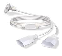 Rallonge électrique, 2M Rallonge de Câble d'alimentation, Fiche de Type C,Plat 250 V/2,5 A pour Lampe de Projecteur de Moniteur D'ordinateur TV PC-Blanc