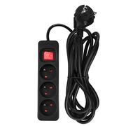 Rallonge électrique 3 m, 3 x 1,5 mm², 3G, noire, interrupteur marche/arrêt