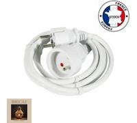 Rallonge Electrique 3M Blanc 3G*1,5mm² 16A, protection Enfant