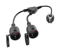 Rallonge électrique avec fiches de 5 cm, 3 m, 5 m et 7 m, protection mâle et femelle, norme IP44, 3680 W, 250 V, 16 A, noire.(5cm black)
