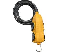 Brennenstuhl Rallonge électrique Powerblock - 4 prises à clapet IP44, câble 5 m Jaune
