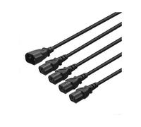 Rallonge électrique, cordon bifurqué à quatre broches C14 vers 4xC13, compatible avec onduleur et unité de distribution d'alimentation (PDU).