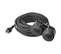 Rallonge électrique - EMOS - 15 m - 2 prises Schuko - Câble caoutchouc (néoprène) IP44 - Sécurité enfant