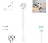 Rallonge Électrique Extensible et Rotative derrière Les Meubles - 2 Prises AC + Ports USB-A/USB-C - Longueur Réglable 47-67 cm - ETL Certifié,47-67cm(Blanc