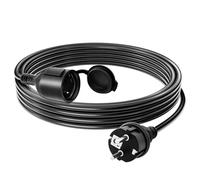 Rallonge Electrique Extérieure 10 m, Câble prolongateur 3G1,5 mm² IP44, 16A 250V avec capuchon de protection, prise à contact de protection pour intérieur et extérieur