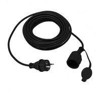 Rallonge Électrique Extérieure 10m IP44 3×1,5 mm² 2000W Noir - Câble Prolongateur Étanche avec Fiche Uni-Schuko et Prise Type F avec Clapet - Rallonge pour Tondeuse, Jardin, Chantier - Horoz Electric