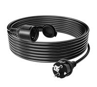 Rallonge Electrique Extérieure 20m, Câble de Rallongue 20m avec Capuchon de Protection - IP44 extérieur, Section 3G1,5 mm2, Limite de Charge 16A/250V, Contact de Protection pour intérieur & extérieur