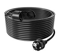 Rallonge Electrique Extérieure 30m, Câble de Rallongue 30m avec Capuchon de Protection - IP44 extérieur, Section 3G1,5 mm², Limite de Charge 16A/250V, Contact de Protection pour intérieur & extérieur