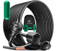 KESSER® Rallonge 3 Prises 250 V avec Capuchon de Protection - Câble électrique pour intérieur et extérieur - IP44 - Contact de Protection - Résistant à l'huile et aux UV, 20m, Noir