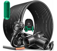 KESSER® Rallonge 3 prises 250 V avec capuchon de protection - Câble électrique pour intérieur et extérieur - IP44 - Contact de protection - Résistant à l'huile et aux UV, 25m - avec distributeur, Noir