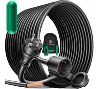 KESSER® Rallonge 3 Prises 250 V avec Capuchon de Protection - Câble électrique pour intérieur et extérieur - IP44 - Contact de Protection - Résistant à l'huile et aux UV, 30m, Noir