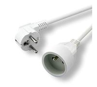 MCL - Rallonge de câble d'alimentation - power CEE 7/7 (M) incliné pour CEE 7/5 (F) droit - 250 V - 16 A - 5 m - blanc