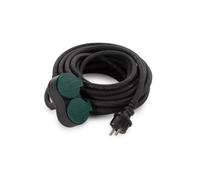 Perel Rallonge électrique, prolongateur, rallonge Prise, rallonge extérieure IP44, prolongateur ménager avec 2 Prises, rallonge prolongateur, Cordon, Schuko, H07RN 3G2.5, PVC, Caoutchouc, 10 m, Noir