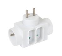 Rallonge Electrique - Prise Electrique - MultIPrise Electrique - Prise MultIPrise - Adaptateur MultIPrise - MultIPrise 4 Prises - QuadrIPlite Laterale 2 2P+T 16A + 2P 6A blanc 714330