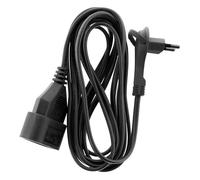 Zenitech Rallonge électrique à fiche Plate, 3 m, Noir | Intensité 6 A, longueur 3 m, fiche plate, coloris noir, Type C : prise européenne 2 broches sans terre