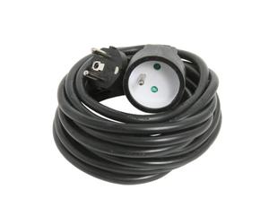 Rallonge électrique | Prolongateur électrique | Rallonge prise | Rallonge prise électrique | Rallonge 5m HO5VV|F 3g1.5 noir 2P+T 16 AMP | 335256 Debflex