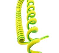 Rallonge électrique rétractable, Câble spiralé à 1 noyau ressort 13AWG 15AWG 18AWG 20AWG Cordon d'alimentation télescopique jaune Fil extensible Bobine rétractable(1 Core 18awg Length 0.5 Meters)