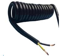 Rallonge électrique rétractable, Câble spiralé télescopique à 2 conducteurs, fil carré de 4 mm, 15 A, 20 A, câble ressort mécanique haute puissance, bobine rétractable(Stretch 2 Meter)