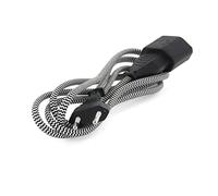 Rallonge électrique Textile 1.5m - Blanc et Noir - Chacon