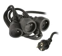 Rallonge électrique ZENITECH 3 têtes 80cm 3x2,5mm² - Noir