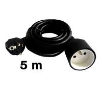 Zenitech Rallonge électrique 16A 2P+T HO5VV-F 3G1,5 mm² 5 m Noir