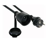 Perel Rallonge électrique 5 mètres H05RR-F 3G2.5 16 A 230 V 3680 W Caoutchouc Noir IP44 Schuko Type E/F Mise à la Terre extérieur Flexible Jardin Atelier Outils électriques