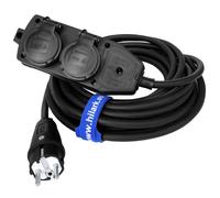 Rallonge caoutchouc H07RN-F 3G2,5mm² multi-répartiteur noir 1-50m