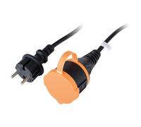 Rallonge étanche 2P H05VV-F 2x 1,5mm² 25m avec clip de fixation - Orange - Zenitech