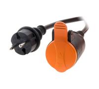 Rallonge étanche 2P H05VV-F 2x1,5mm² 10m avec clip de fixation - Orange - Zenitech