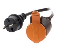 Rallonge étanche 2P H05VV-F 2x1,5mm² 25m avec clip de fixation - orange - Zenitech