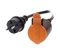 Zenitech Rallonge étanche H05VV F 2X 1,5mm² 25m avec clip de fixation orange