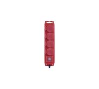 Rallonge éteinte. 4 gn 3m 15mm IP44 caoutchouc rouge P14131