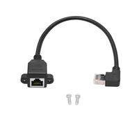 Rallonge Ethernet Cat6 1FT, angle droit à 90 °, RJ45, mâle vers femelle, montage panneau Ethernet avec vis d'extension câble blindé, compatibilité Cat5e, Cat5, pour PC, etc
