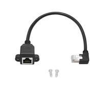 Rallonge Ethernet Cat6 1FT, angle gauche RJ45 mâle vers femelle avec vis d'extension câble blindé, compatibilité Cat5e, Cat5, pour PC, etc