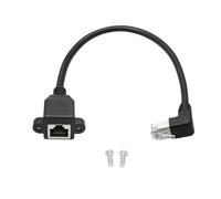 Rallonge Ethernet Cat6 1FT, angle supérieur de 90 °, RJ45 mâle vers femelle, montage panneau Ethernet avec vis d'extension câble blindé, compatibilité Cat5e, Cat5, pour PC, etc