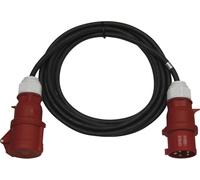 Rallonge extérieure triphasée EMOS 25 m / 1 prise 32 A / noir / caoutchouc / 400 V / 4 mm2, PM1105