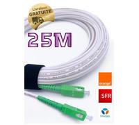 Rallonge Fibre Optique - SFR - 25m - SC APC vers SC APC - Couleur Orange - Garantie 10 Ans