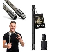 Rallonge flexible 1/2" pour douilles, adaptateur pour cliquets et clés électriques, rallonge à impact flexible, barre d'extension articulée à 360° pour douilles (9.8inch,With Universal joint)