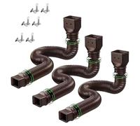 Rallonge flexible de tuyau de descente pour gouttières - Rallonge ronde flexible pour tuyaux de descente - réglable ondulé gouttière extérieure bec verseur pour descentes d'eau de pluie (Brown, 152cm)