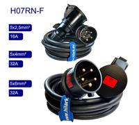 Rallonge H0BQ-F / H07RN-F / H05RR-F / H05VVV-F 5x2,5 /5X4/5x6 IP44