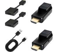 Rallonge Hdmi 60 M Avec Répéteur 3D 1080P @ 60 Hz, Convertisseur Rj45 Vers Hdmi, Ultra Haute Vitesse 48 Gbps, Compatible Avec Ps4/Dvd/Tv Box, Adaptateur Inclus
