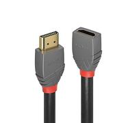 Rallonge LINDY HDMI Fiche mâle HDMI-A, Prise femelle HDMI-A 3.00 m anthracite, noir, rouge 36478 4K UHD, contacts dorés Câble HDMI