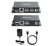 Rallonge HDMI KVM USB sur CAT5e CAT6, extension audio vidéo 1080p @ 60 Hz jusqu'à 60 m, prend en charge le clavier et la souris