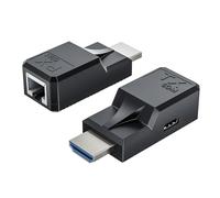 Rallonge HDMI sur câble Ethernet Cat5e/6, prise en charge audio et vidéo UHD 1080p @ 60 Hz, HDMI mâle vers mâle RJ45 réseau LAN Extender 60 m, convertisseur répéteur, pour HDTV, PC, PS3/4, projecteur,